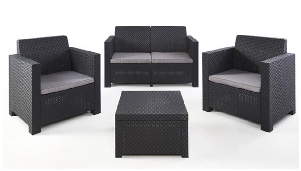 Salon lounge noir tressé